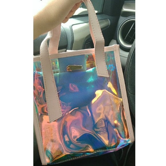 LAST 1!🎡Clear Blush Holographic Jelly Tote - Picture 6 of 6